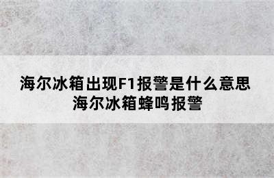 海尔冰箱出现F1报警是什么意思 海尔冰箱蜂鸣报警